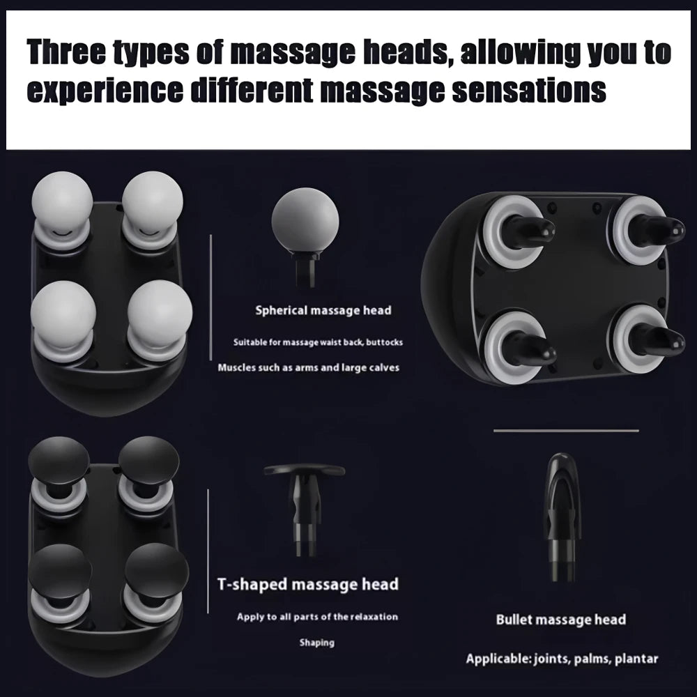 Portable Fascia  Muscle Massager  Four-head High Frequency Neck Shoulder Waist Massage Machine Professional Fascia Massage
