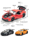1:32 911 GT3 RS Alloy Diecast Racing Car Model Car Central Control Ornaments Auto Accessory Collect Present For Boys Toys