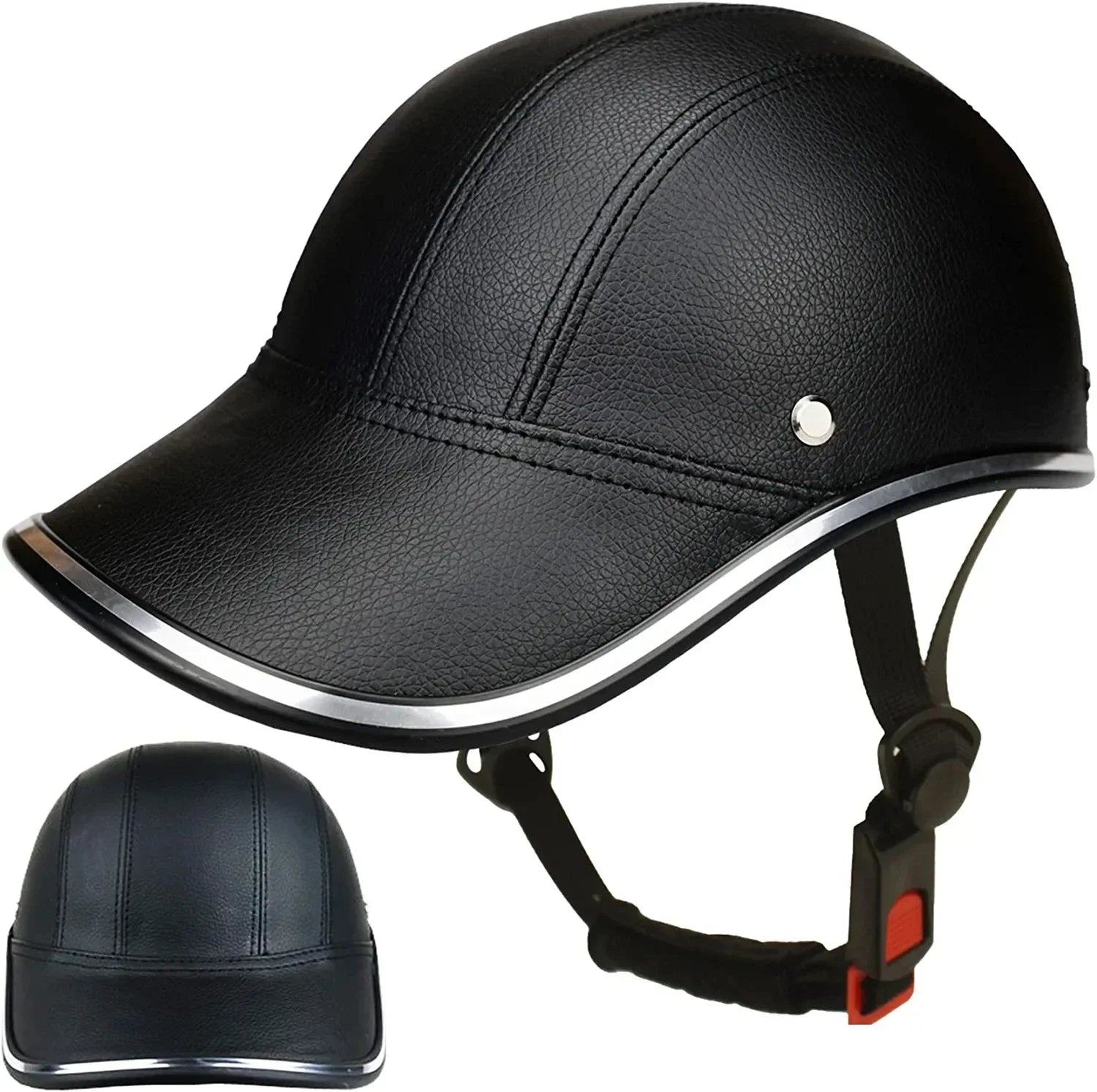 Bicycle Helmet Motorcycle Motocross Bicycle ABS Leather Helmet Bicycle Helmet Adjustable Strap Bike Helmet