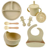 Beige 9PCS Wood Set