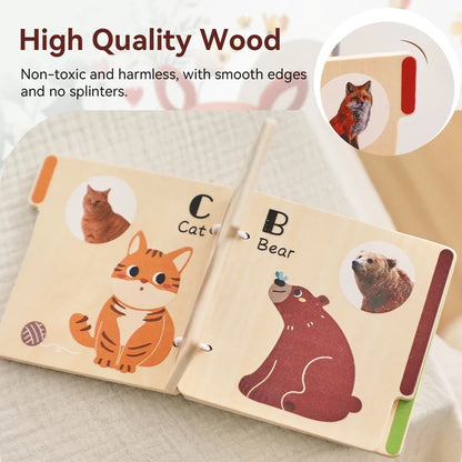 0-36 Month Baby Early Learning Toy Wooden Animals Book Parent-child Interactive Education Toy Montessori Toys Gifts For Newborns