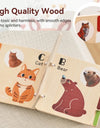0-36 Month Baby Early Learning Toy Wooden Animals Book Parent-child Interactive Education Toy Montessori Toys Gifts For Newborns