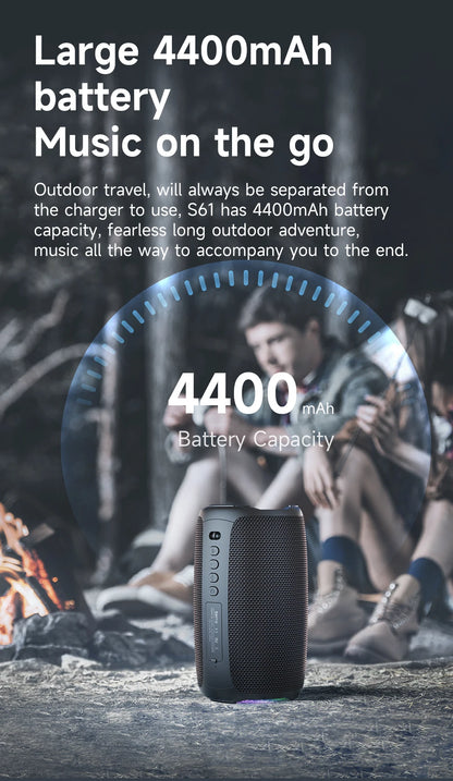 ZEALOT S61 Portable Bluetooth Speaker Double Diaphragm Wireless Subwoofer Waterproof Outdoor Sound Box Stereo Music Surround