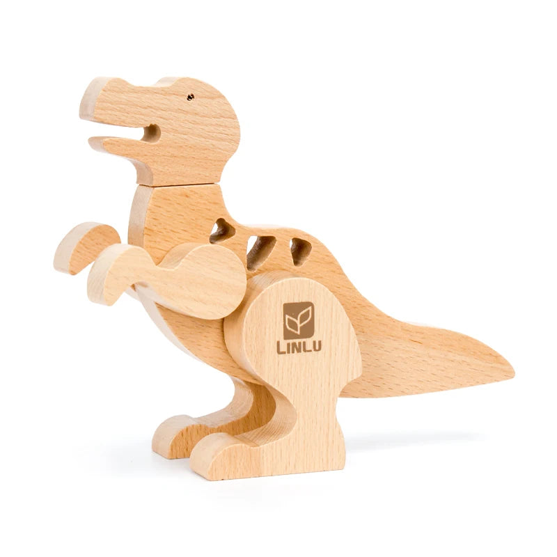 Wooden Dinosaur Cartoon Assembly Puzzle
