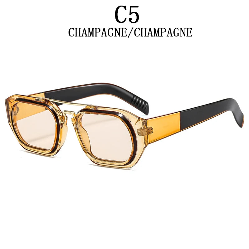 Square Vintage Sunglasses With UV400 Protection