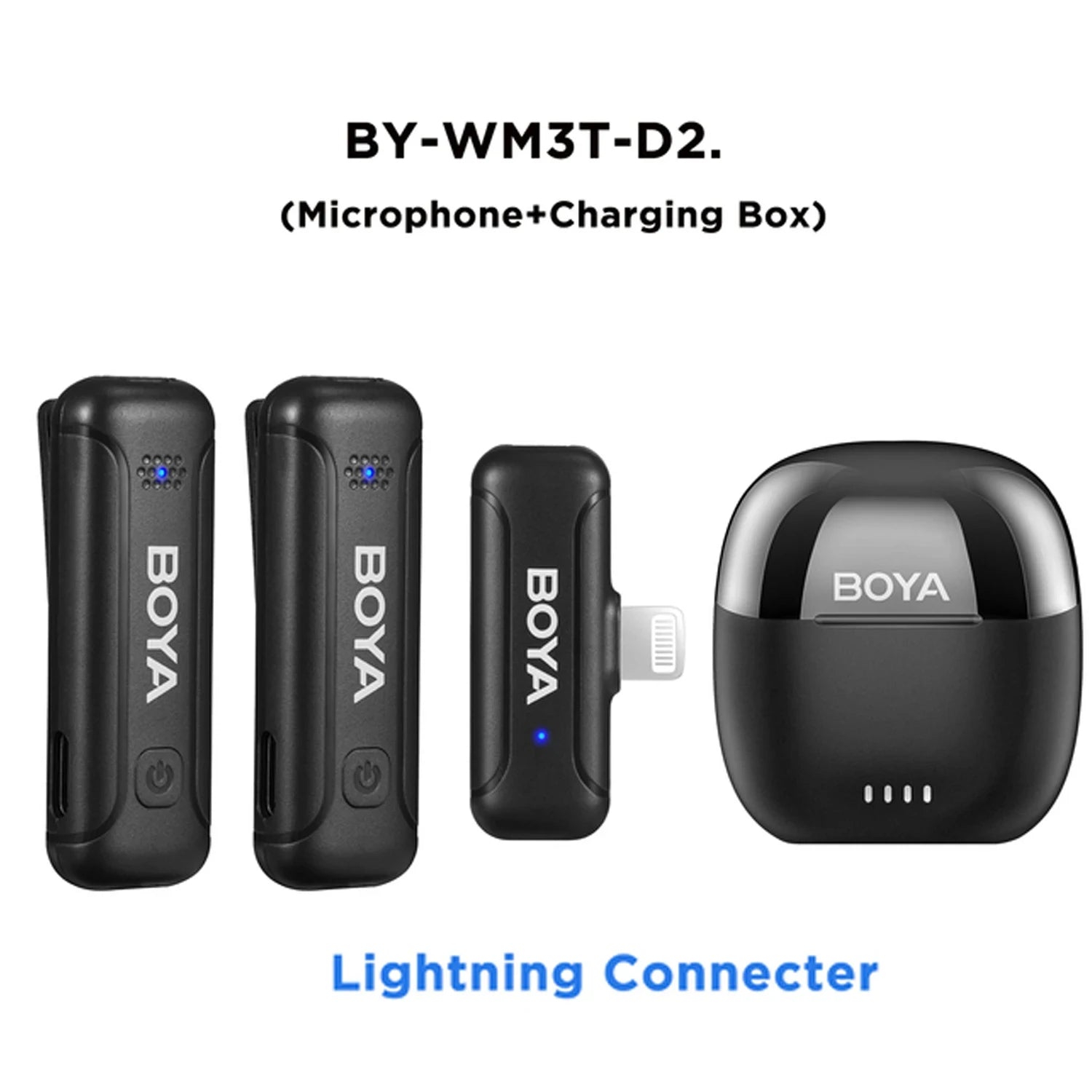 BY-WM3T Wireless Lavalier Lapel Microphone for iPhone Andriod Smartphone DSLR Cameras Live Streaming Youtube Recording Vlog