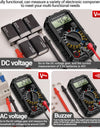 Square Wave Digital Multimeter 1999 Counts HFE Triode Buzzer Tester AC/DC Voltage 10A Current Multimeters Meter Tool