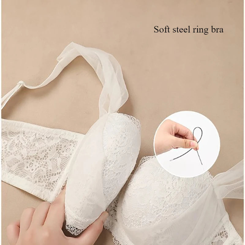 Womens French Lace Underwire Push Up Minimizer Bra