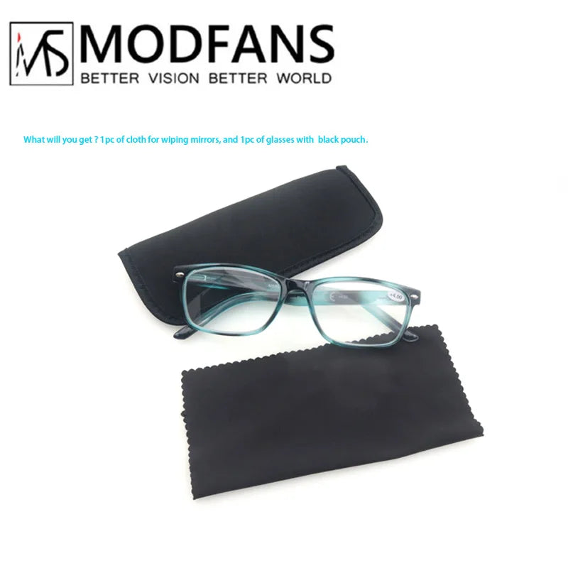 Reading Glasses Men Readers Eyeglasses Classic Rectangle Frame Design Flexible Spring Hinge wirh Diopter +1.0 to +4.0