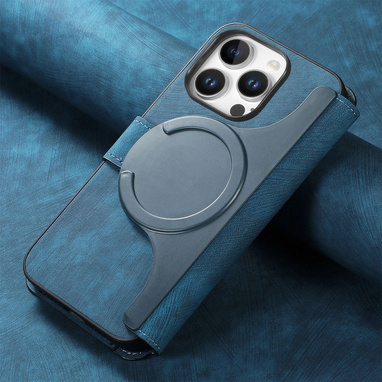 Flip Leather Wallet Case for iPhone 16 15 Pro Max 14 Plus 16E Magsafe  Detachable Card Slot Holder Cover