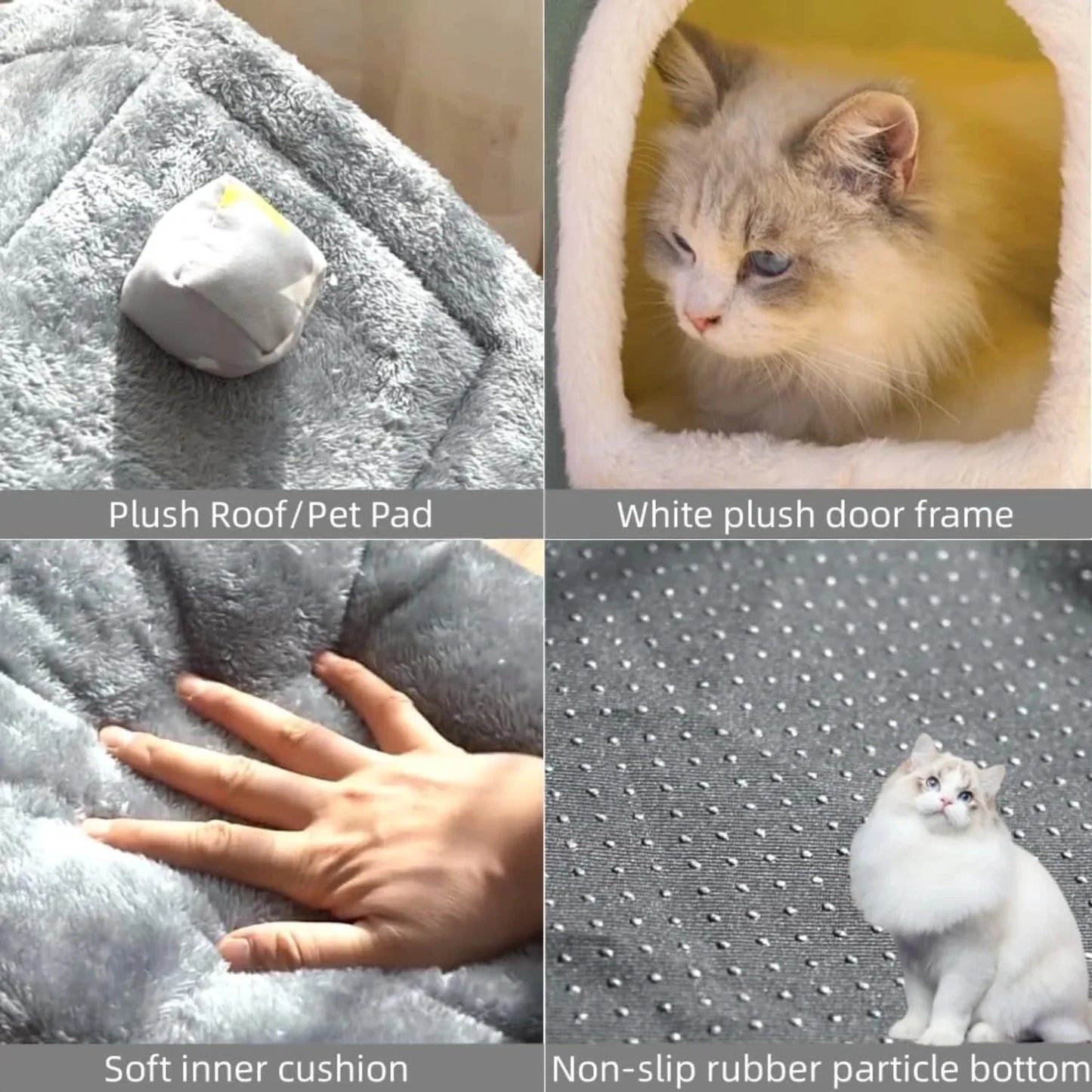 Removable Cover Plush Pet Bed Sofa gray for Dogs and Cats