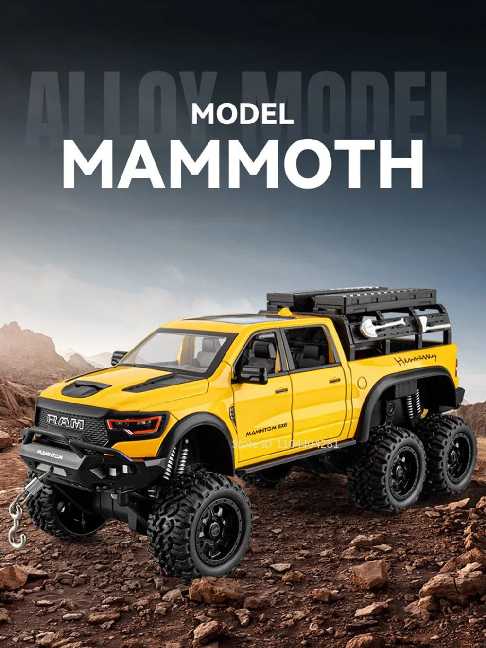 1:24 Mammoth F-150 Raptor Diecast Alloy Model Toy Car Doors Opened Sound Light Pull Back Miniature Vehice Adult Boy Fashion Gift