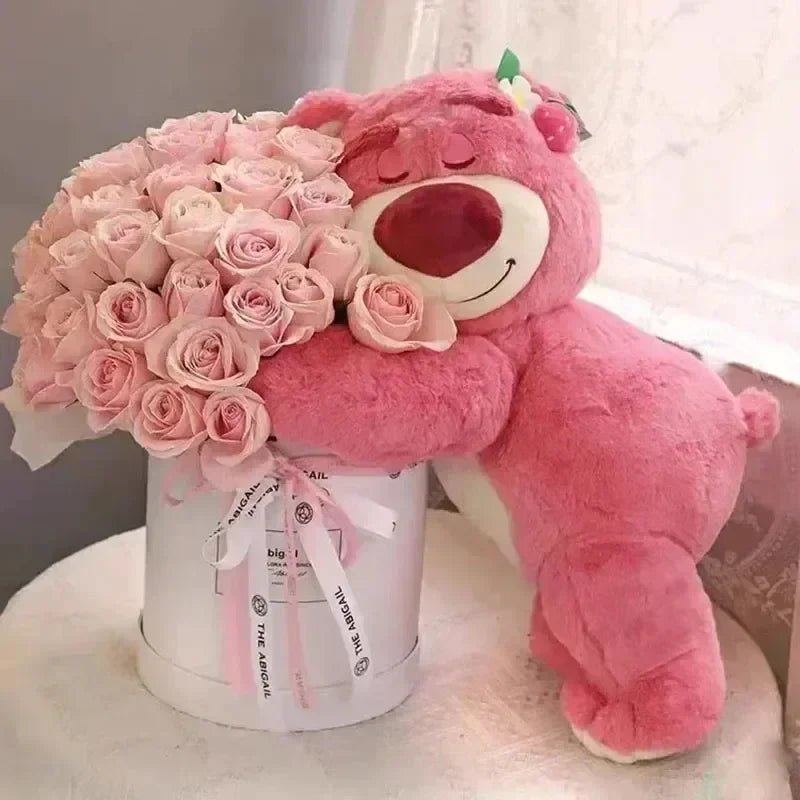 Disney Toy Story Lotso Cute Bear Strawberry Sofa Plush Pillow Stuffed Toys  Girls Friends Festivals Birthday Gift