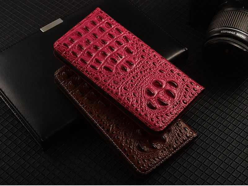 Luxury Genuine Leather Wallet Flip Case for Samsung Galaxy S26 / S25 / S24 / S23 / S22 / S21 / S20 Ultra, Plus, FE – Magnetic Kickstand Vintage Business Cover