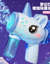 Unicorn Electric Bubble Gun Kids Toy Bubbles Machine Automatic Soap Blower with Light Outdoor Party Games