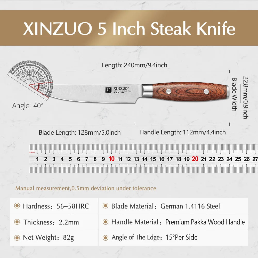 1/4 PCS Steak Knives Set DIN 1.4116 Stainless Steel Kitchen Multipurpos Knife Perfect For Western Restaurant Knife Dining