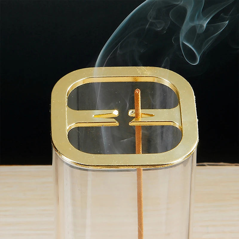 2 in 1 Glass Incense Burner Backflow Incense Holder with Removable Glass Ash Catcher for Incense Stick Cone Incense