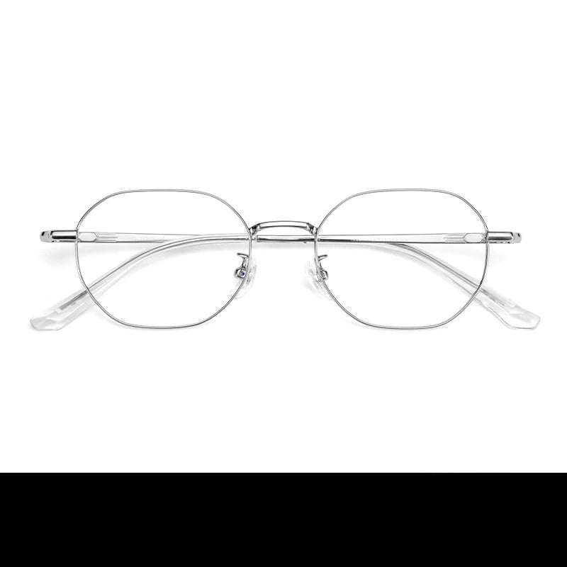 Retro Polygonal Lightweight Titanium Prescription Reading Glasses