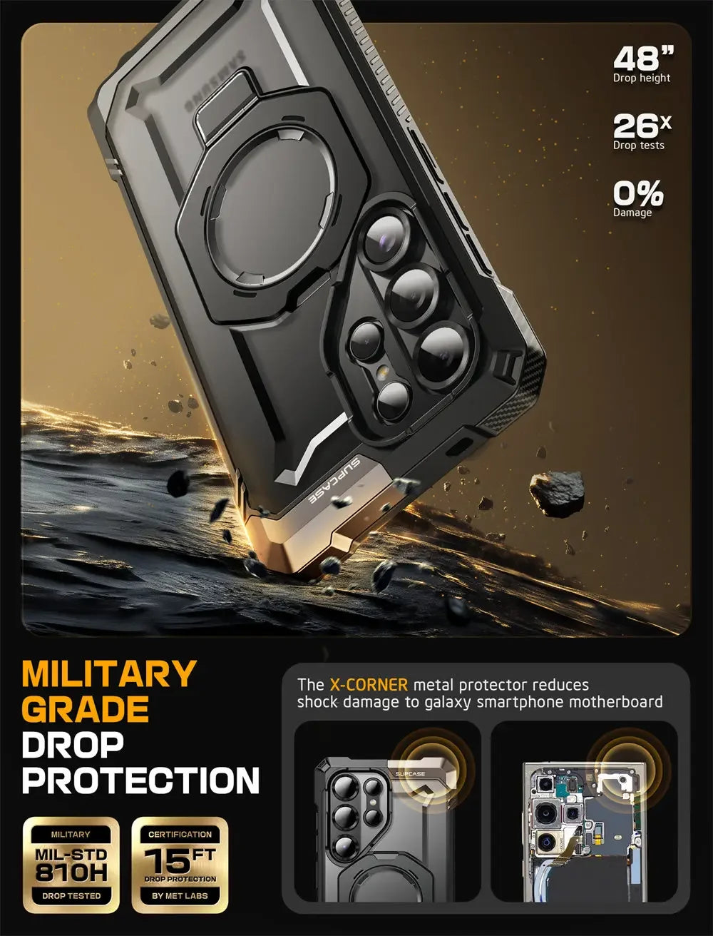 For Samsung Galaxy S25 Ultra Case 6.9" 2025 SUPCASE UB Grip Anti-Scratch Heavy Duty Rugged  Phone Case with Kickstand
