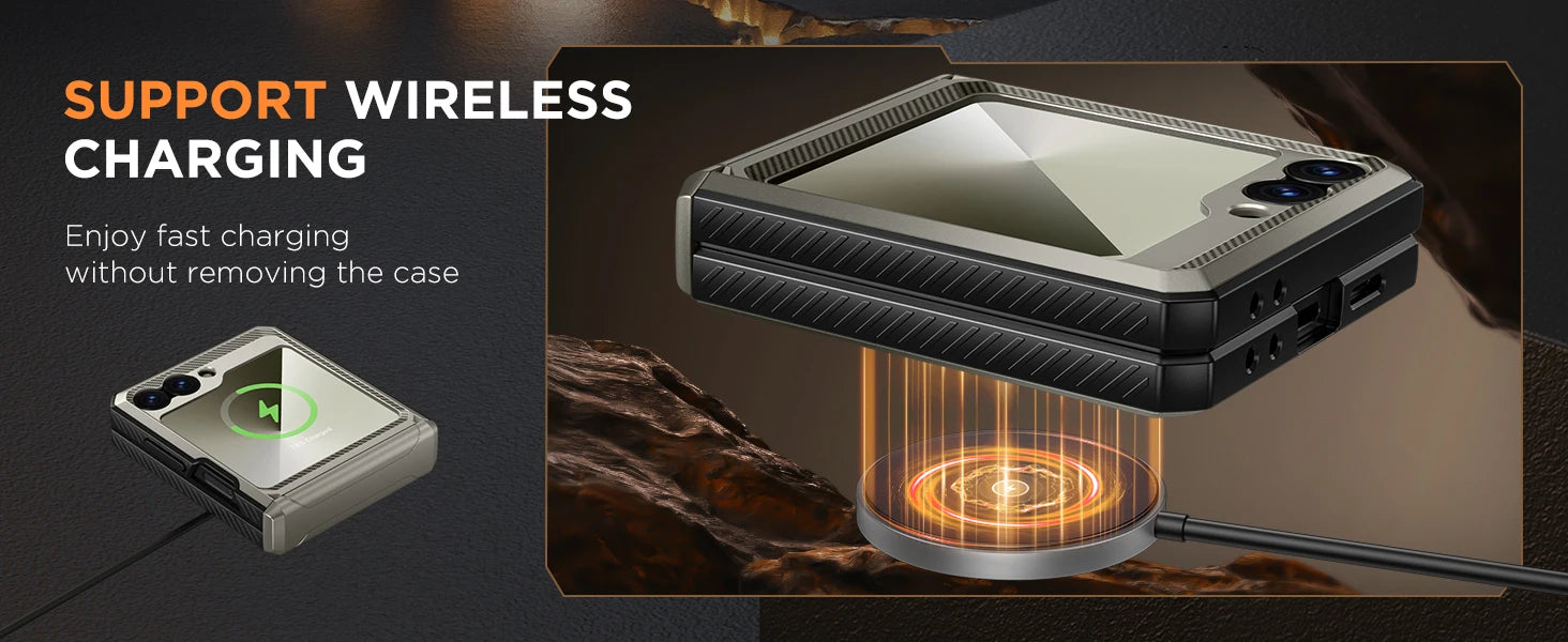 for Z Flip 6 Case with Kickstand Belt-Clip Hinge Protection Cover Screen Protector Military Grade Shockproof Phone Case