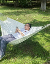 Super Comfortable Canvas Hammock Chair Durable Indoor/Outdoor Swing Seat for Garden, Patio, Camping, Home Leisure