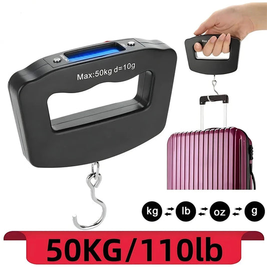 50kg Digital Luggage Scale Portable Suitcase Scale Handheld Electronic Scales Backlight Digital Display Travel Accessories