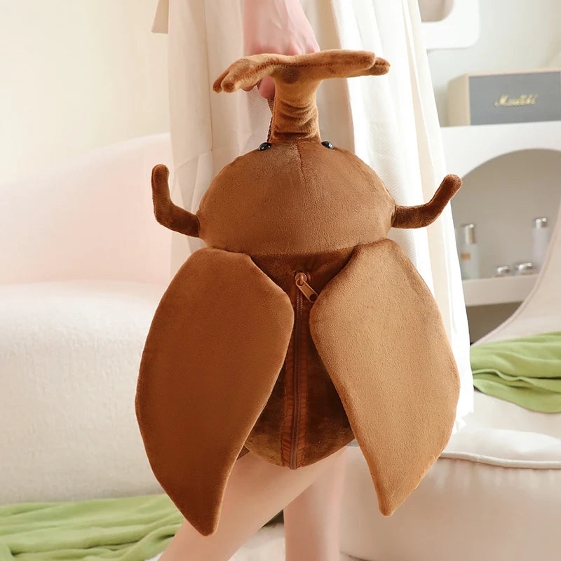 Creative Beetle Plush Backpack Soft Insect Stuffed Bag