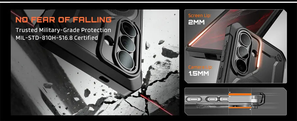 Rugged Magnetic Phone Case with Kickstand Screen Protector and Belt Clip for Samsung Galaxy S26