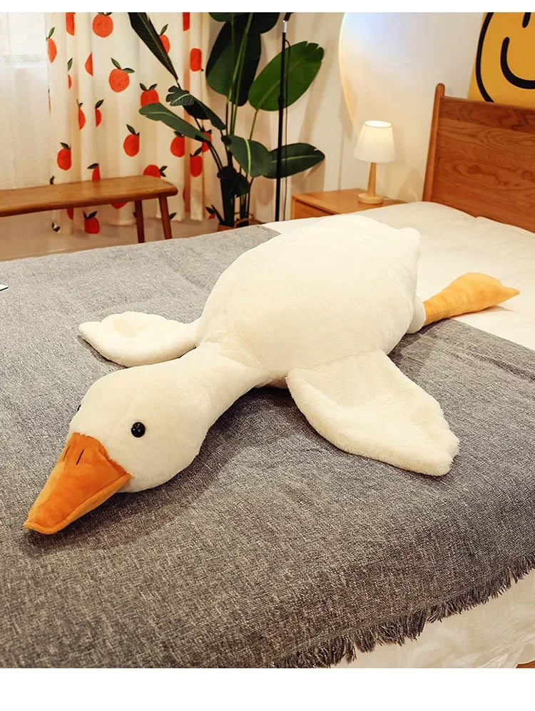 50-160cm Big White Goose Plush Toy Giant Duck Doll Soft Stuffed Animal Goose Sleeping Pillow Sofa Cushion Birthday Gift for Kids