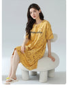 Women’s Cotton Nightgown – Korean Style Cute Print, Summer Short Sleeve Sleepwear Dress
