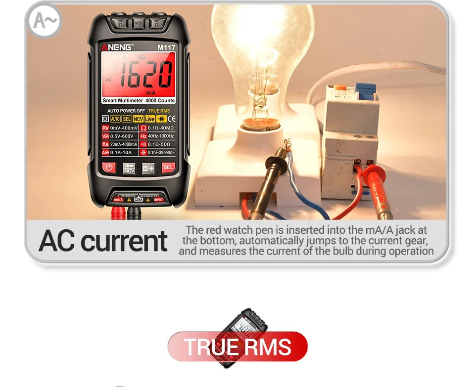 Capacitor Tester Resistance Current Voltage Multimetro 4000 Counts Instruments Meter Multimeters NCV Backlight Tools