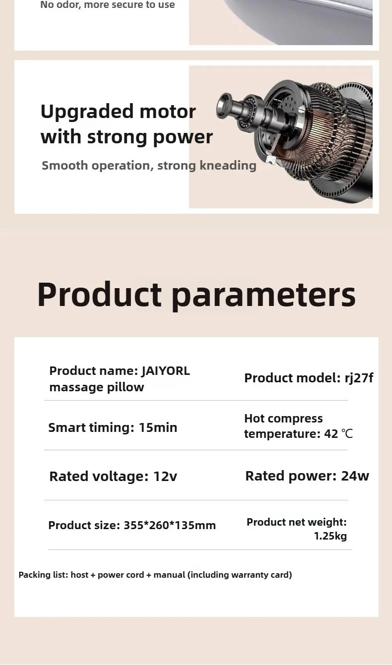 Neck Massage Pillow Electric Cervical Massager Waist Back Shoulder Shiatsu Kneaded Multifunctional Hot Compress Relaxation Gift