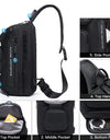 Anti-theft Chest Bag Shoulder Strap USB Rechargeable Crossbody School Gym Pack, Men Sports Waterproof Shoulder Bag