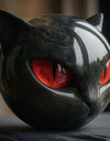 Room Embellishment Finish Home Decor Amber Eyes Black Cat Figurine Resin Ornament Halloween Office Bookshelf Decor