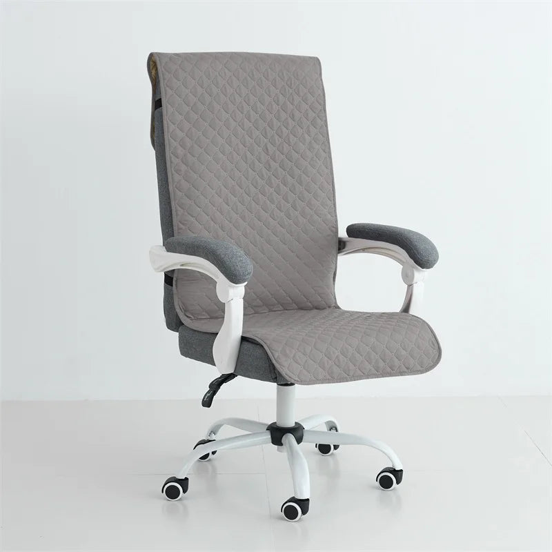 Office Chair Cover Anti-slip Long Boss Office Chairs Pad 1piece with Elastic Strap Swivel Computer Dust Armchair Slipcover