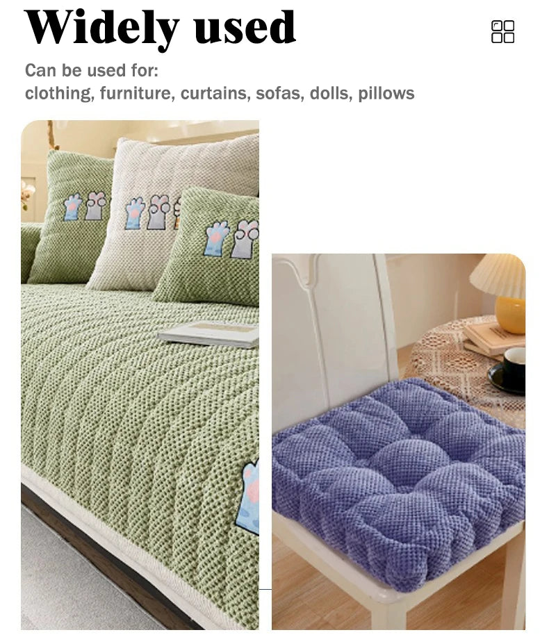 1M/2M/3M/5M Thick Plush solid color Chain Corduroy Fabric Polyester and Nylon Warm Coat Clothing Handmade Sewing Sofa Pillow DIY