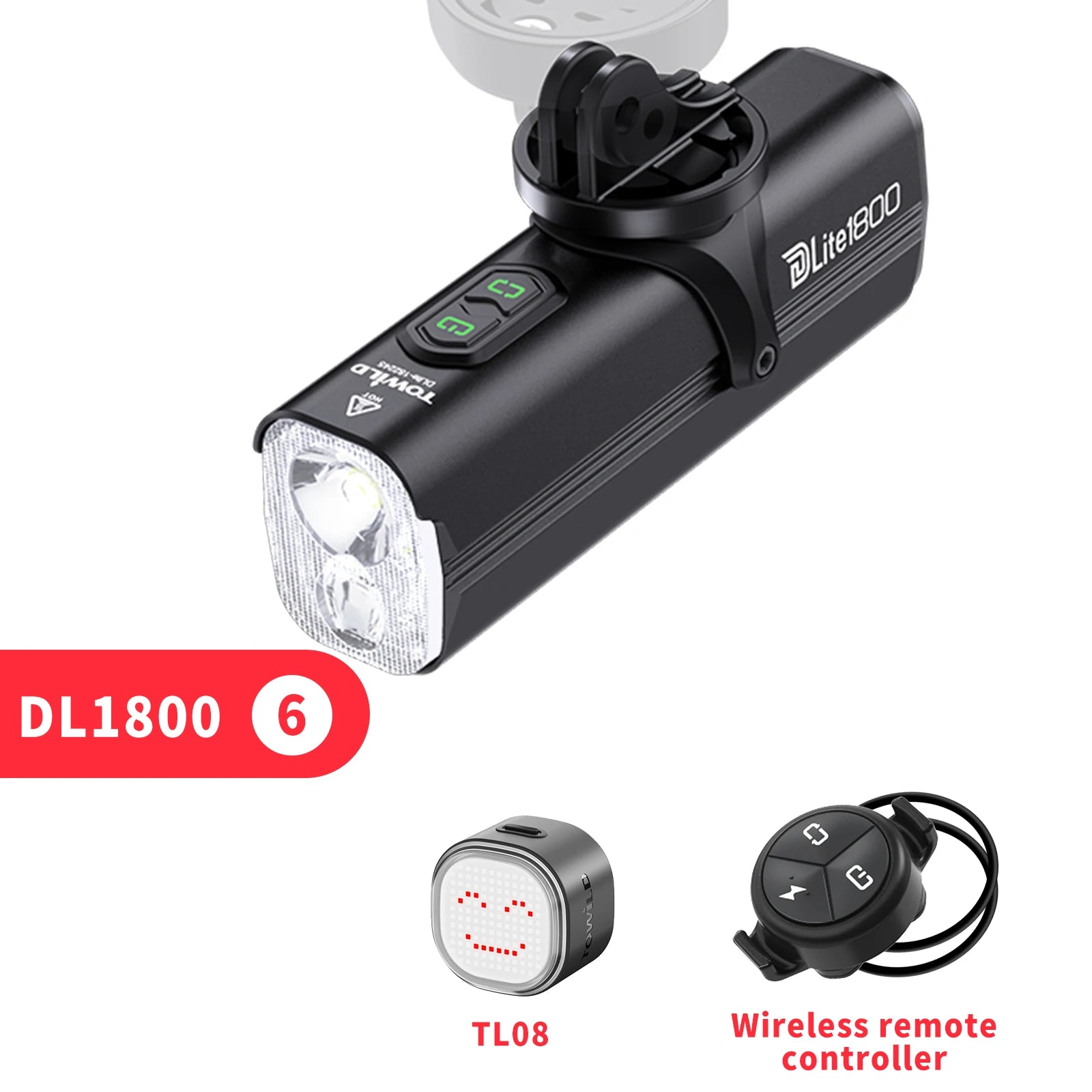 Bicycle Lights 1200LM/1800LM Focus/Flood Beam Dual Light Source LED Smart Bike Front Lights IPX6  Mtb Cycling Headlights