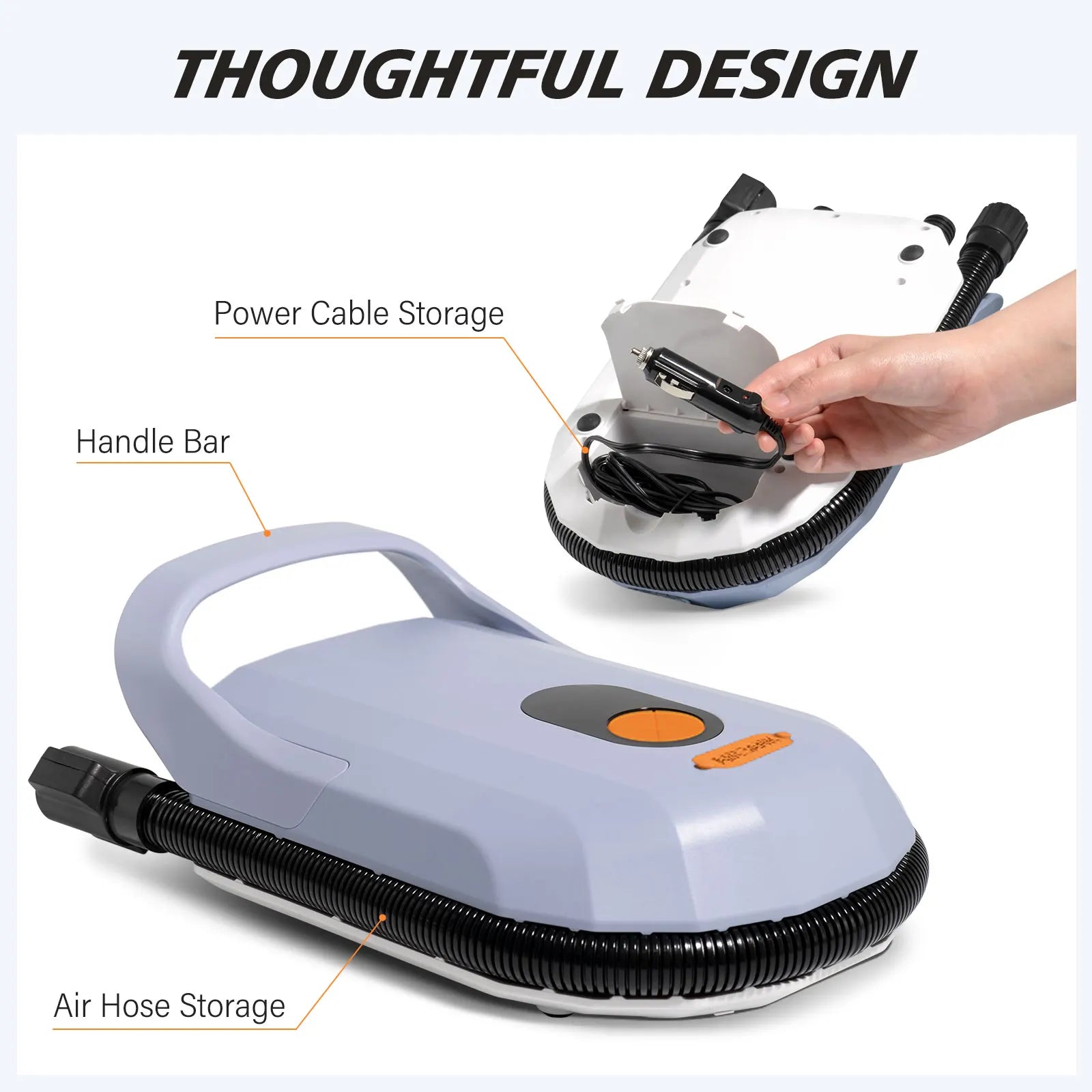 12V DC Sup Pump Rechargeable Electric Inflatable Deflatable Inflator for Surfing Paddle Board Boat Kayak