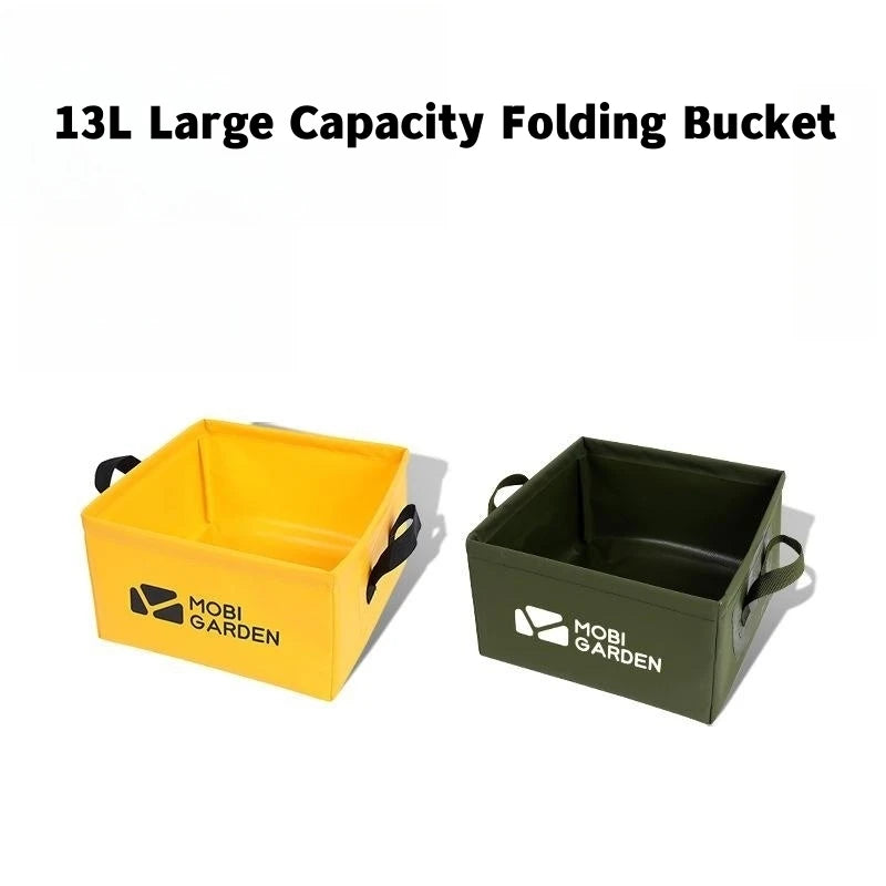 13L Large Capacity Portable Bucket Outdoor Camping Travel PVC Waterproof Folding Multifunctional Square Bucket