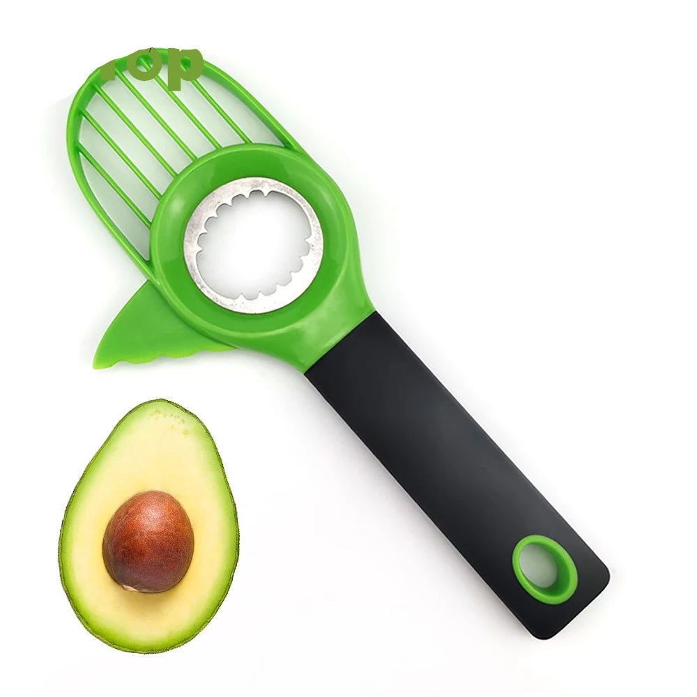 3-in-1 Multifunction Avocado Slicer Shea Stainless Steel Corator Separator Butter Fruit Peeler Plastic Knife Kitchen Fruit Tools