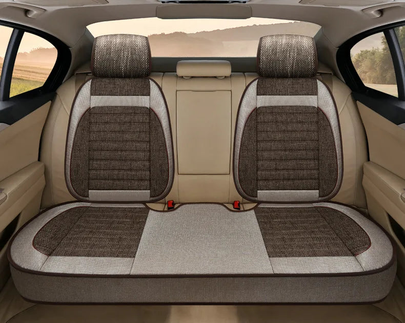 3D Linen Car Seat Covers Universal Leather Car Seat Cushion Full Surrounded Car Seat Pads Breathable Auto Chair Pads Protector