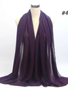 Muslim Chiffon Hijab Women Bubble Chiffon Scarf For Women Ladies Veil Muslim Islam Solid Color Malaysia Wrap Scarves