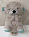 Baby Plush Doll Breathing Bear Newborn Soothing Sleep Playmate Otter Toy Kids Music Sleeping Companion Sound Light Doll Toy Gift