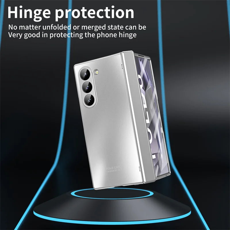 Anti-Shock Frosted Plating Full Body Case for Samsung Galaxy Z Fold 4 Fold4 Fold5 Fold3 Fold 5 3 2 5G fold2 Screen Glass film ﻿