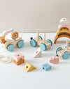 Baby Montessori Toys Wooden Train Baby Educational Toys Wooden Rainbow Blocks Trolley Baby Learning Toys Children Birthday Gifts
