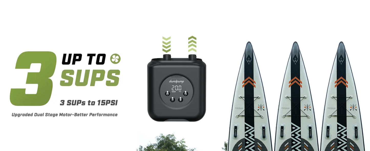 Electric SUP Pump Inflatable PVC Boat Accessories Stand Up Paddle Boards 20PSI Pump for Kayak Surfing Kite Mattress Tents