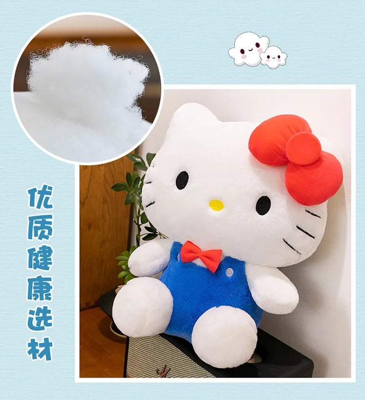 Kawaii Hello Kitty Plush Toy Sanrio Cute Hello Kitty Stuffed Doll for Kids Birthday Gift Valentine Present for Girls Soft Doll