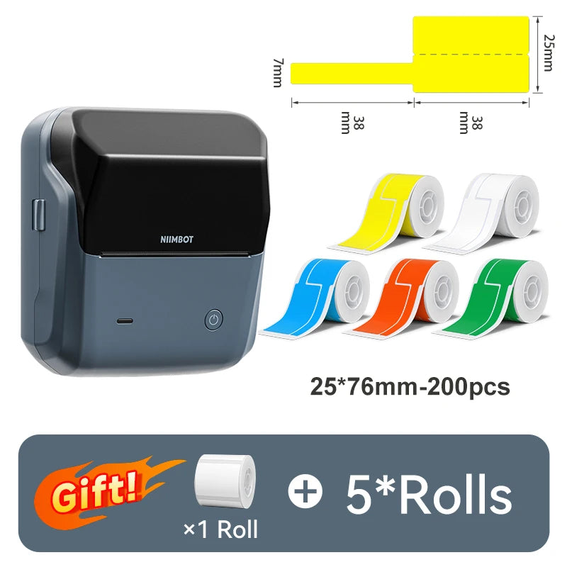 B31 Thermal Label Printer, Bluetooth Wireless Barcode Sticker Maker 20–77mm, High-Speed Inkless Label Printer for Clothing & Jewelry