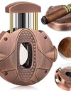 3-1 Cigar V Cutter with Stainless Steel Blade, Cigar Holder and Decompression Rotator, Round Cigar Cutter Ergonomically Designed