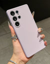 Candy Color Original Liquid Silicone Phone Case For Samsung S25 Ultra S22 S23 FE S24 Plus 5G Shockproof Soft Full Cover